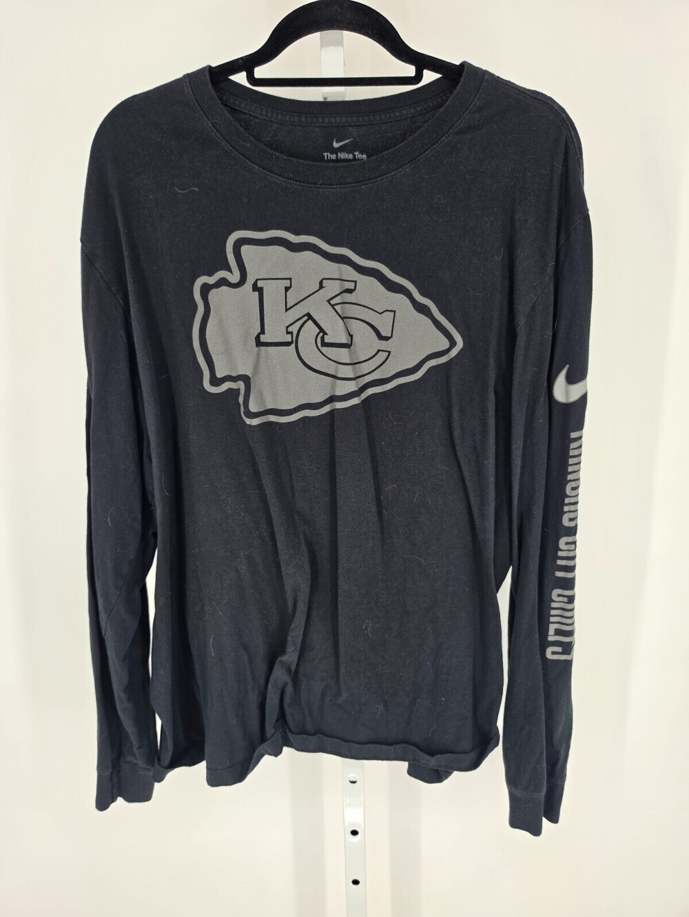 NFL Kansas City Chiefs Mens Sz XXL Long Sleeve T Shirt Nike Black Gray